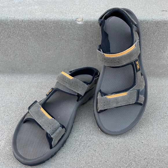 Teva Katavi Sandals Men 9 Grey Suede Outdoor Hiking Travel Adventure Comfort New - Picture 3 of 8